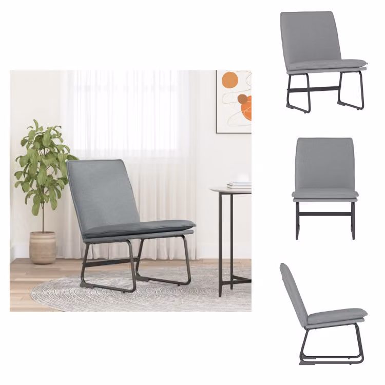 vidaXL Sedia lounge grigio chiaro 52x75x76 cm tessuto - Poltrona