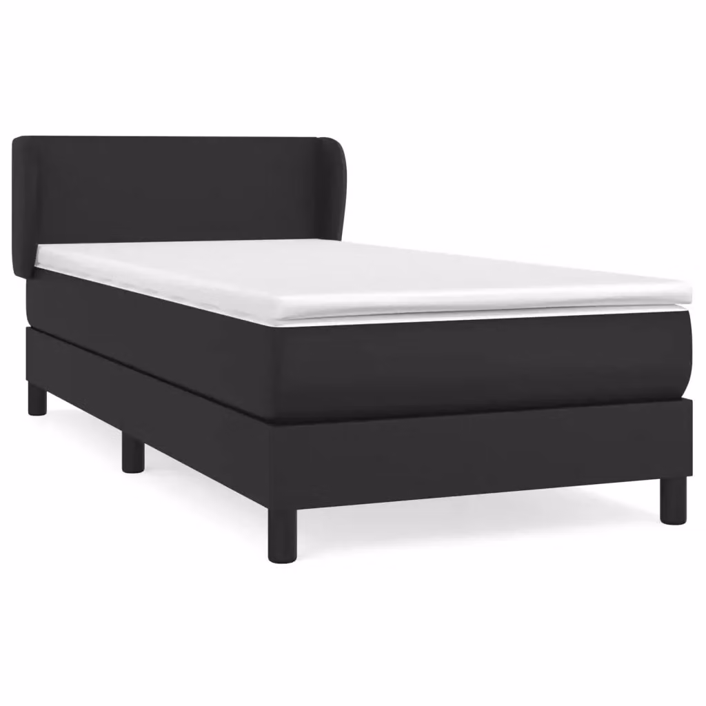 vidaXL Giroletto a Molle con Materasso in Similpelle Nero L/P/H: 200 x 100 x 88 cm – 2