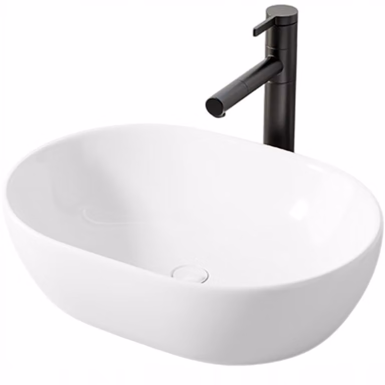 Lavabo da appoggio in Vetroceramica bianco 49 x 35 cm