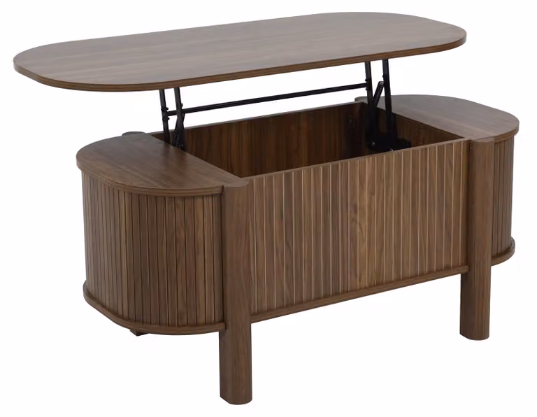Tavolino lavabile 100x48 cm ovale effetto legno scuro - Oviala Clover
