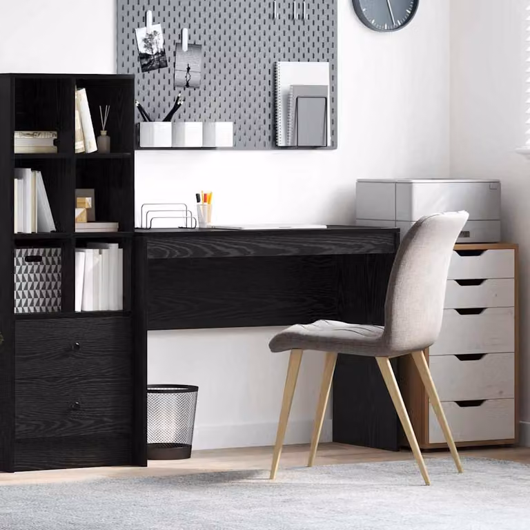 Maison Exclusive - Scrivania effetto rovere nero 100 x 40 x 76 cm