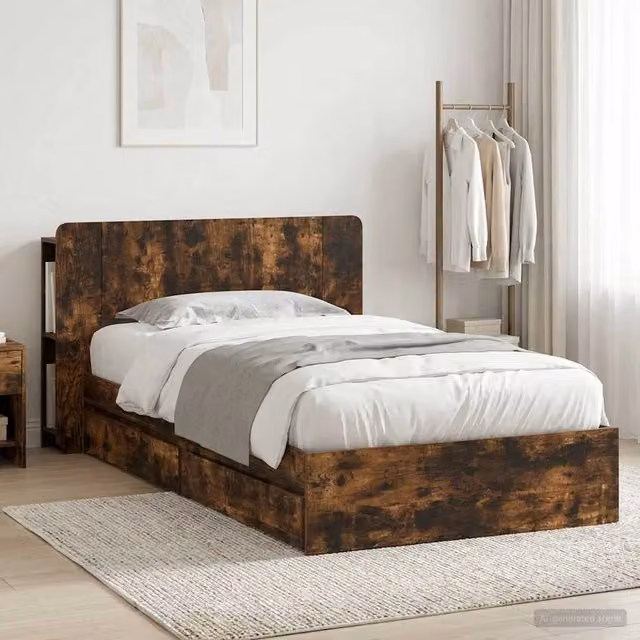 Telaio del letto con storage Rovere Fumo 90 x 200 cm 3433554