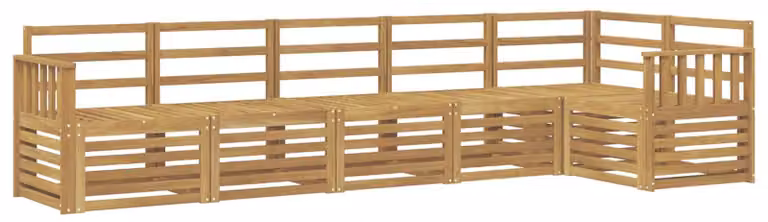 Set di divani da esterno, 6 pezzi, colore bianco, dimensioni 306 x 128,5 x 73 cm