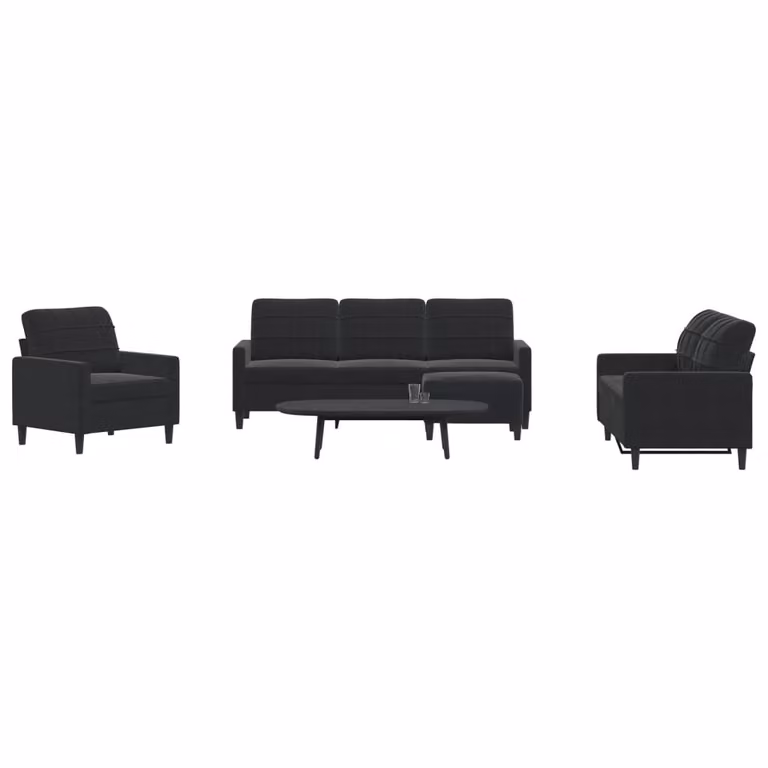 Maison Exclusive - Set divano 4 pezzi con cuscini in velluto nero