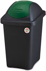 Pattumiera differenziata con coperchio a ribalta Stefanplast Nero e Verde 30 l
