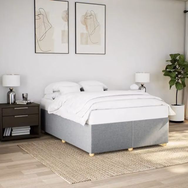 Giroletto senza Materasso-Struttura Letto Grigio Chiaro 140x190 cm Tessuto 988791