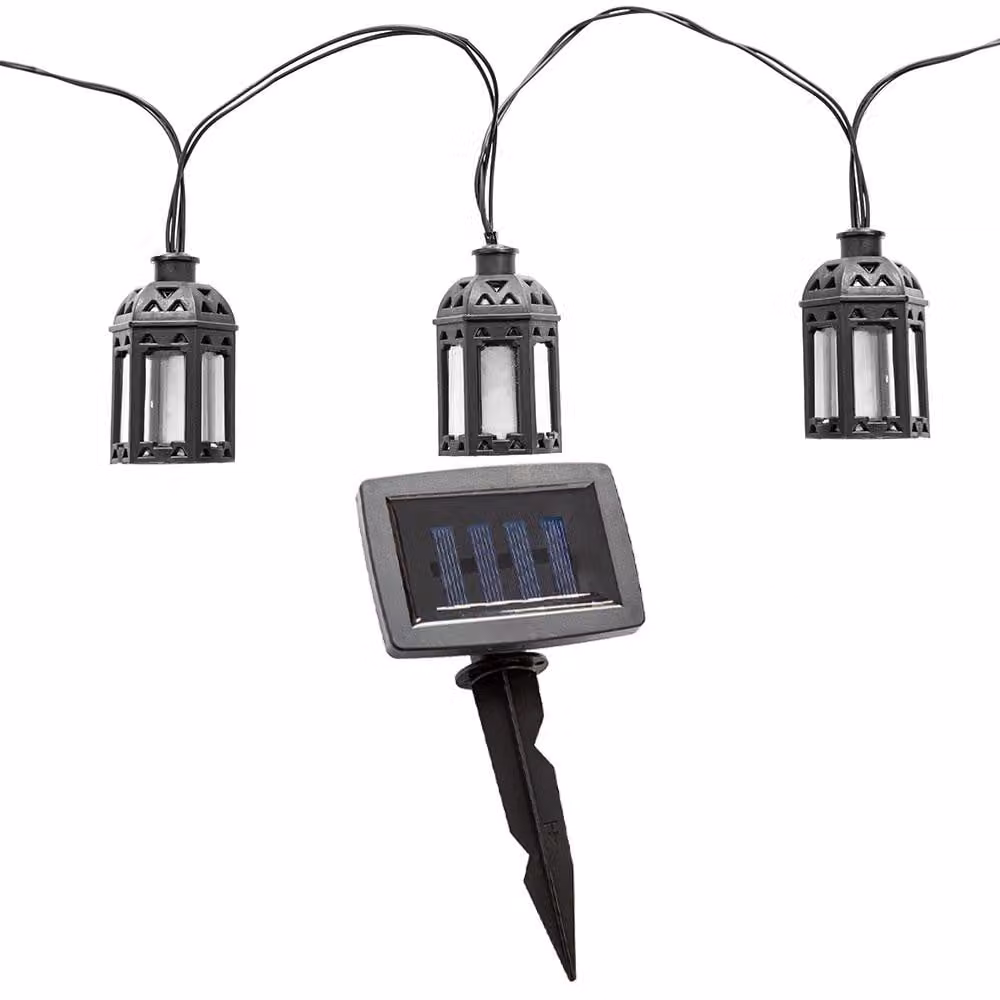 Ghirlanda luminosa a LED con pannelli solari, 10 lanterne, stile orientale, L 200 cm