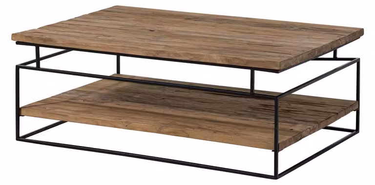 MASSIVMOEBEL24 | LOUNGE COLLECTION #21 Tavolino da salotto in legno di Teak riciclato - oliato / natur 120x80x45