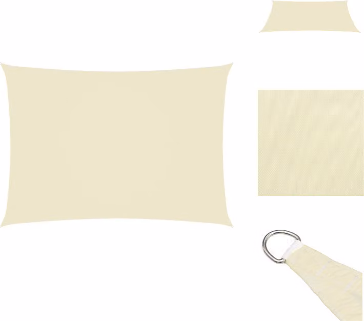 vidaXL Tenda da sole in tessuto Oxford rettangolare 3,5x5 m Crema - Ombrelloni e tende da sole