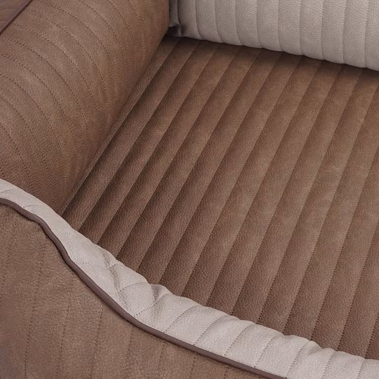 Cuccia ortopedica per cani Outlander in Pelle finta trapuntata al laser XXL marrone-grigio