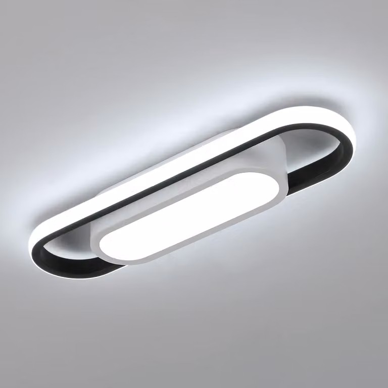Pannello luminoso a LED, 24W, 3000 lumen, 6500K, 40x12 cm, in acrilico, colore nero/bianco