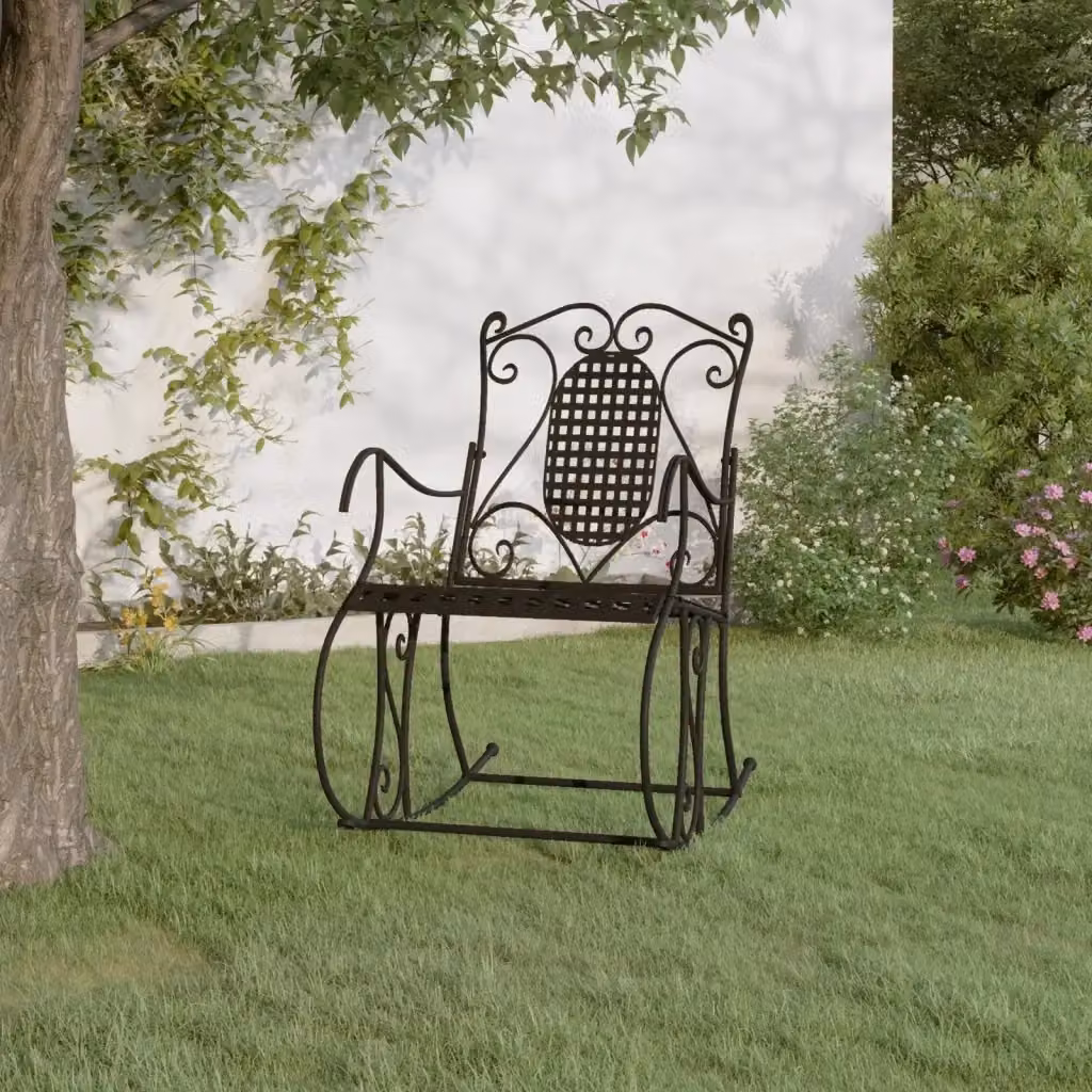 Panchina da giardino DESIGN IN in metallo nera con braccioli – 2
