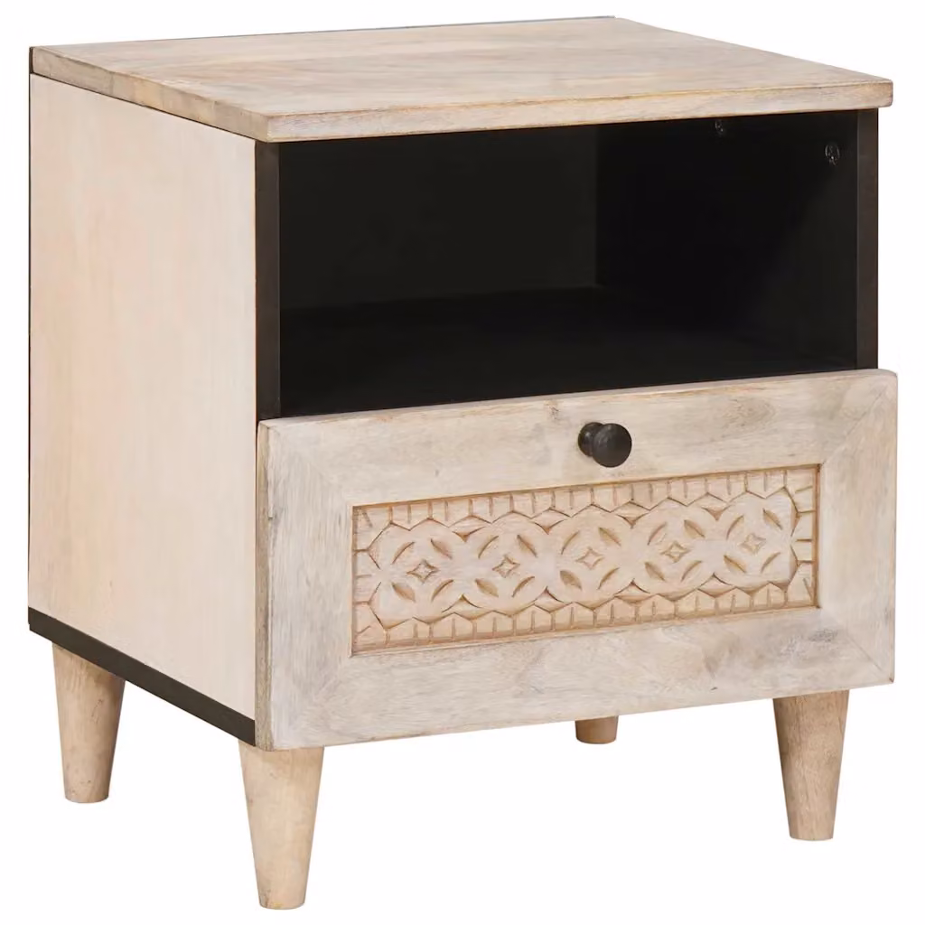 vidaXL Armadio da Notte Bianco in Legno MDF L: 40 cm, P: 33 cm, H: 46 cm