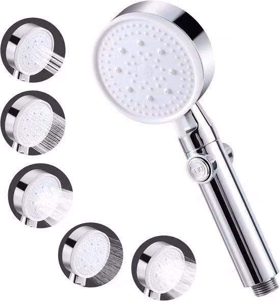 Soffione ad alta pressione - risparmio d'acqua - 5 modalità di getto