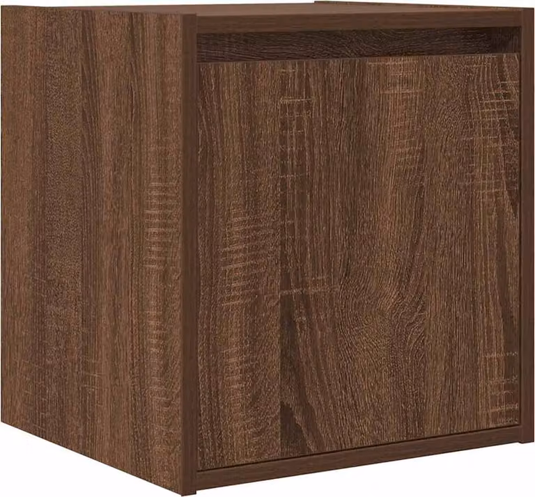 Comodino a Muro Rovere Marrone 38x34x40 cm