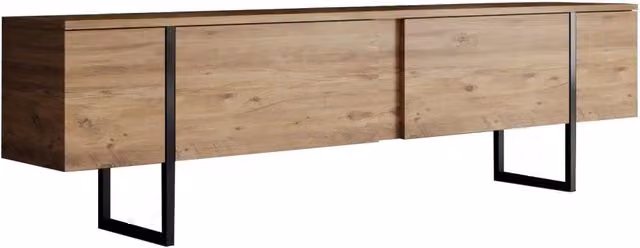 Mobile TV moderno in legno e metallo marrone L/P/H: 180 x 40 x 50 cm – 1