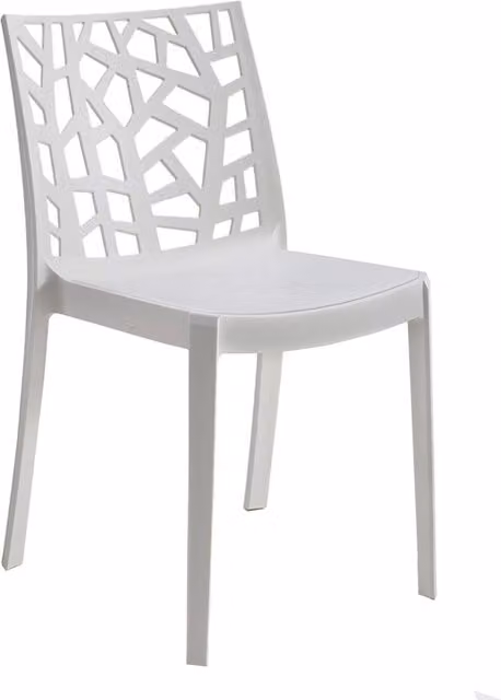 Set di 4 sedie impilabili Marvin in polipropilene bianco per interno ed esterno