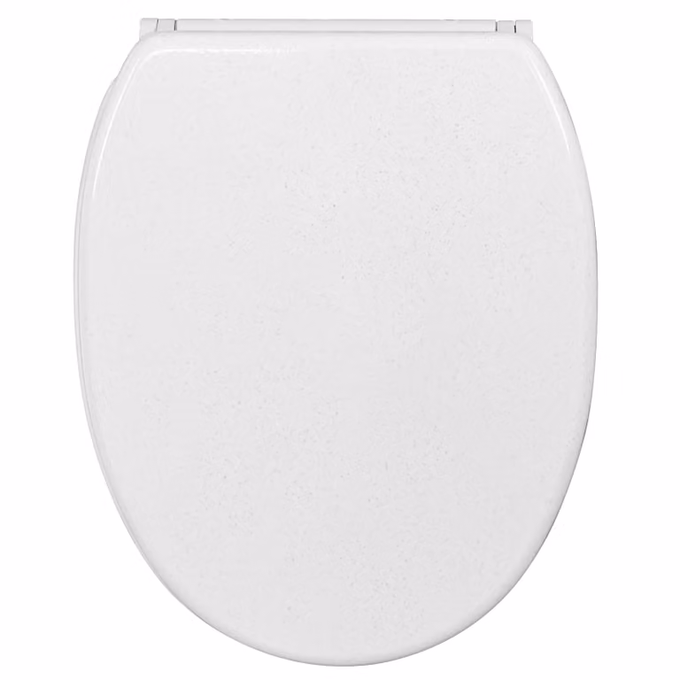 Sedile WC SANILO® con chiusura ammortizzata e chiusura rapida, bianco glitterato, coperchio WC direttamente dal produttore, coperchio per WC, sedile WC, coperchio per WC