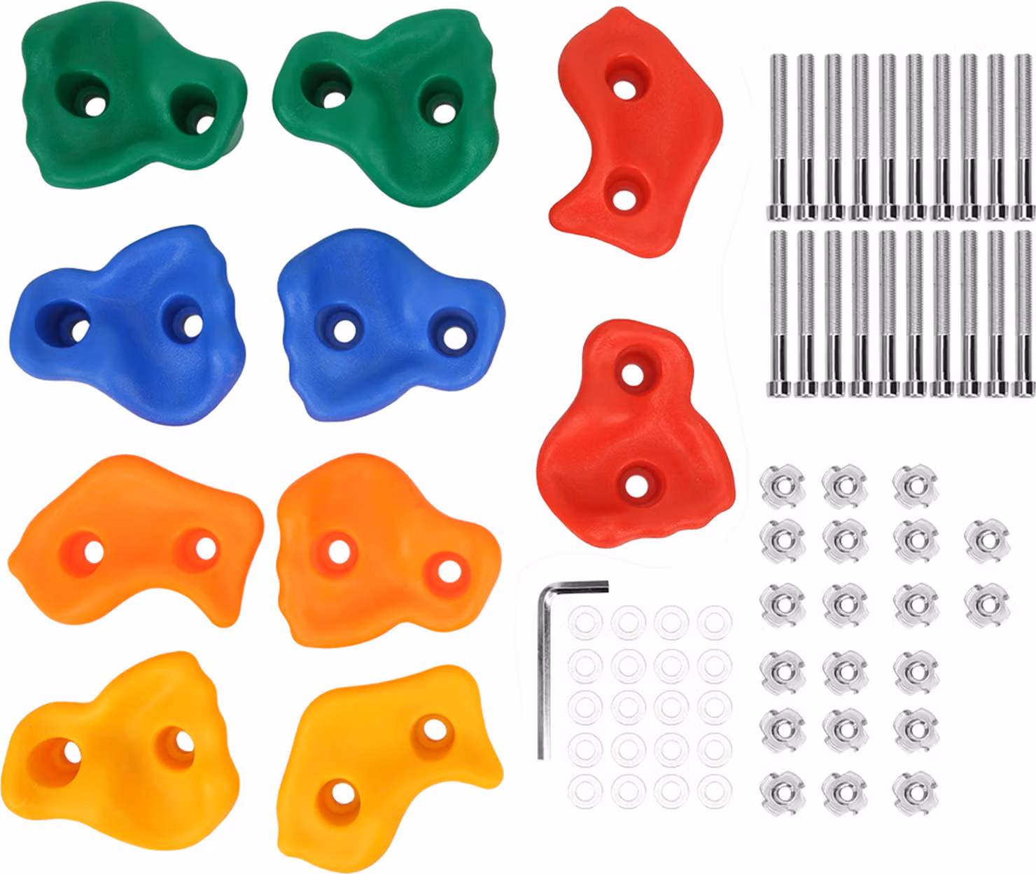 I bambini che si arrampicano sulla parete di arrampicata tiene set colorato pratico parco giochi accessori
