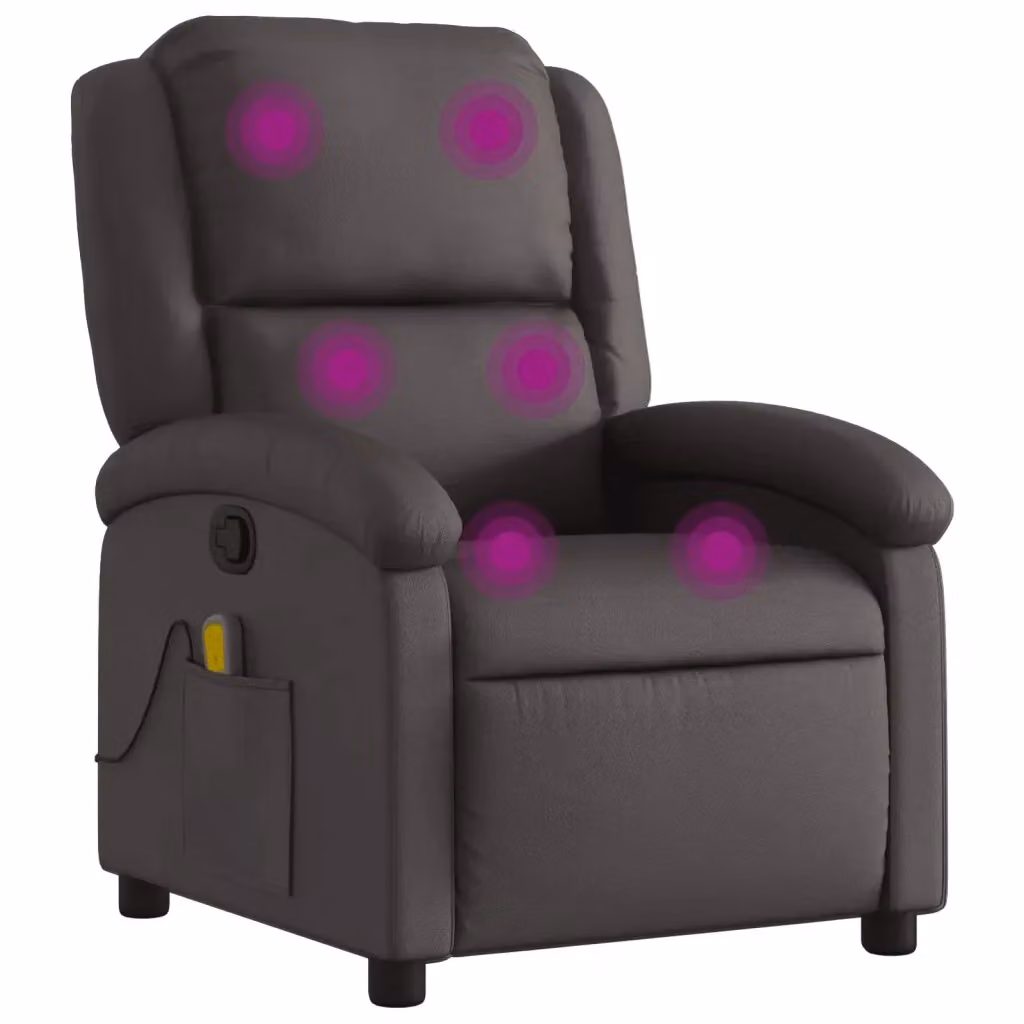 Poltrona relax reclinabile vidaXL in pelle marrone con braccioli e struttura in legno e metallo – 2