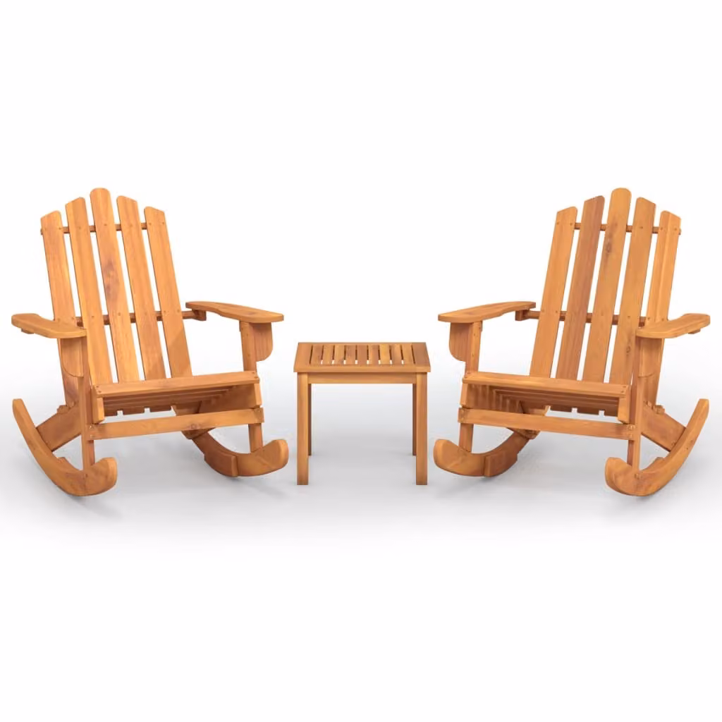 Set Salotto da Giardino Adirondack 3pz Legno Massello di Acacia