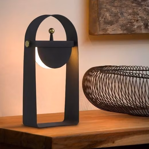 ZMH LED lampada da tavolo alba lampada da comodino portatile umore girevole dimmerabile LED integrato bianco caldo nero