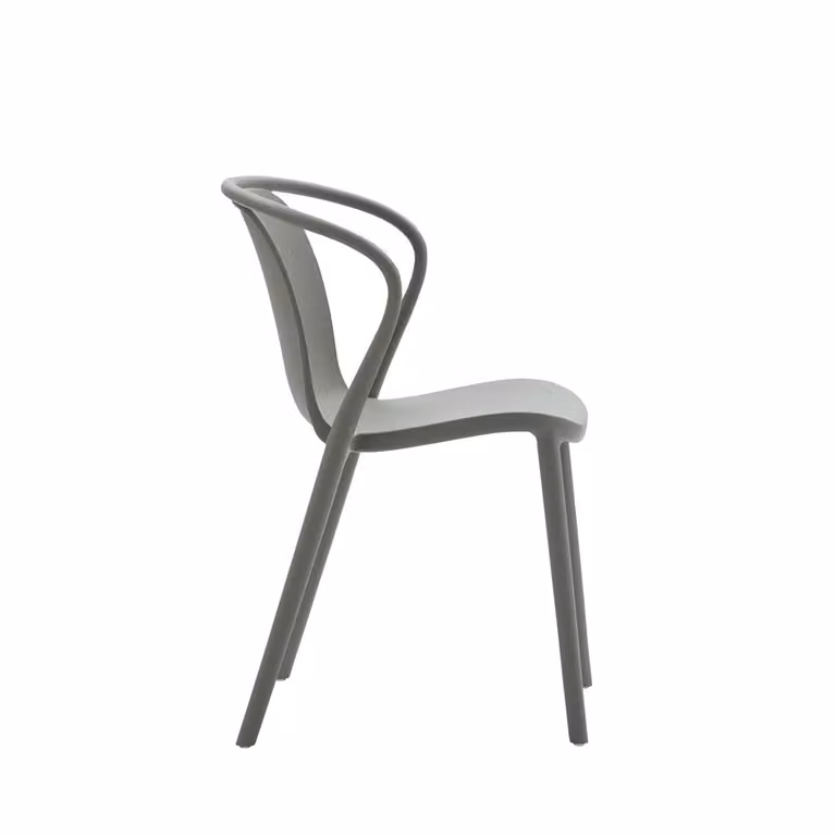 Set di 4 sedie design in polipropilene grigio opaco Mobili 2G L/P/H: 54 x 54 x 80 cm