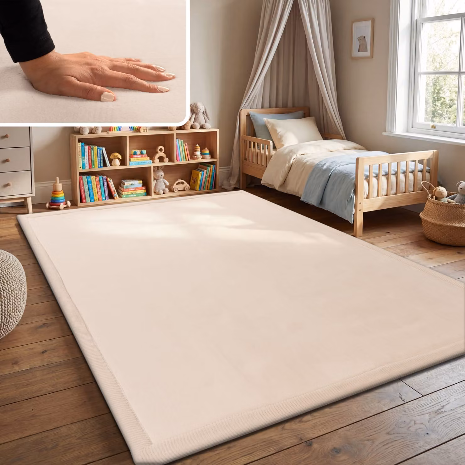 Tappeto lavabile per bambini Atami color crema L: 350 cm, P: 200 cm – 2