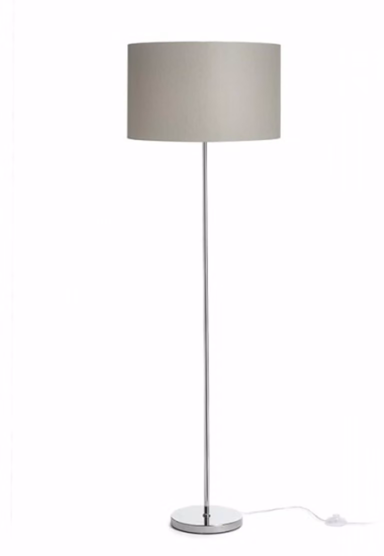 NYC/RON 40/25 Chintz grigio chiaro/cromo 230V LED E27 15W