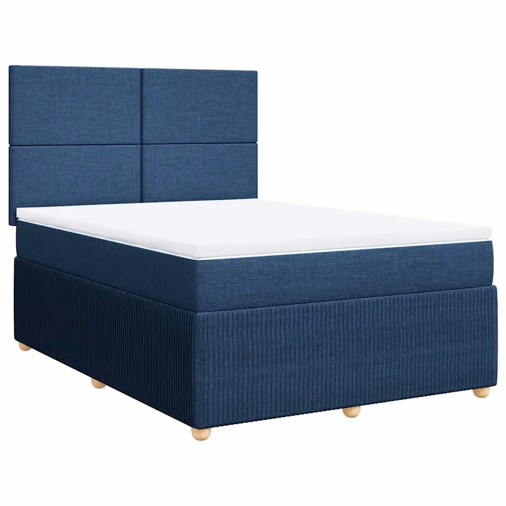 Letto Ibrido con Giroletto a Molle e Materasso vidaXL Blu e Bianco L/P: 160 x 200 cm – 2