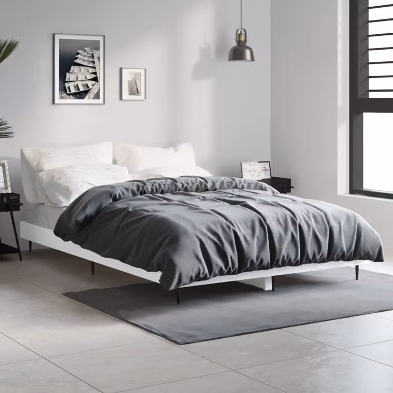 vidaXL Giroletto Bianco in Legno e Metallo L/P: 120 x 200 cm