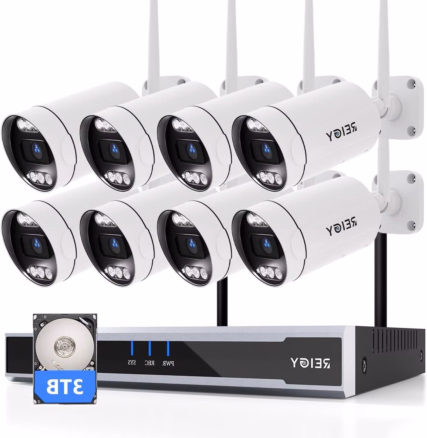 Sistema di videosorveglianza da 5 megapixel - Telecamera di sicurezza CCTV - Sistema di telecamere wireless - Kit di telecamere per esterni