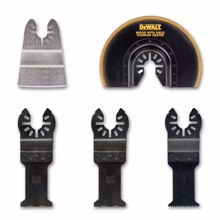 DeWalt DT 20715-QZ Accessori multiutensile 5 pezzi per legno, legno con chiodi, plastica, cartongesso, residui di vernice e colla