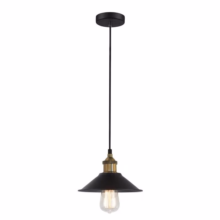 Italux Kermio lampada a sospensione industriale nera MDM-2318/1S