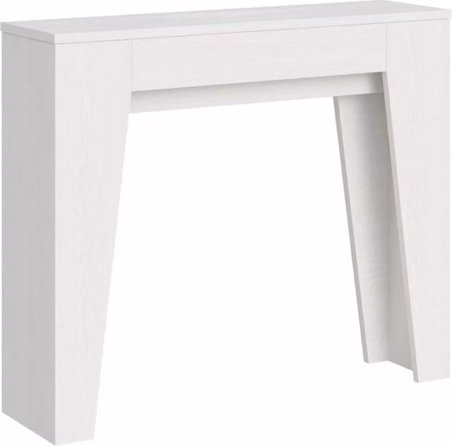 Consolle Allungabile 90x25/181 cm Pannelli in Nobilitato Narrow Bianco Frassino