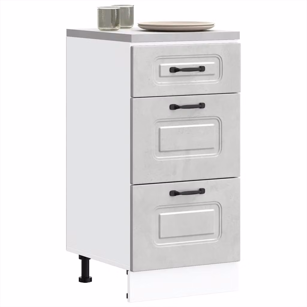 vidaXL Base da Cucina Kalmar Grigio Cemento in Legno Multistrato e MDF, L: 46,0 cm, P: 40,0 cm, H: 81,5 cm