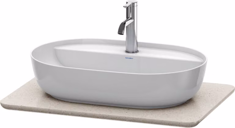 Console en pierre de quartz Duravit Luv LU9465, largeur 688mm, adaptée au meuble sous-lavabo LU9560, LU9565, LU946502525, LU946502525