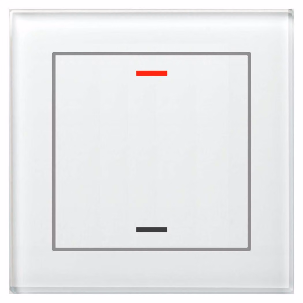 MDT technologies Pulsante in vetro II Luce 1-fold RGBW, bianco, neutro BE-GTL10W.01