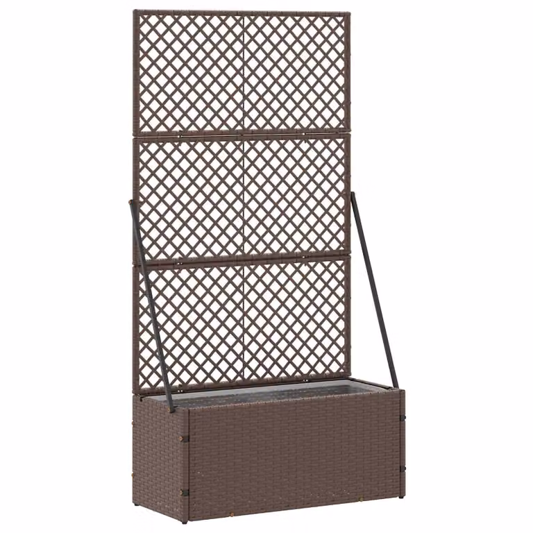 Fioriera a traliccio con vaso per piante rampicanti vidaXL, Marrone, L: 70 cm, P: 30 cm, H: 135 cm