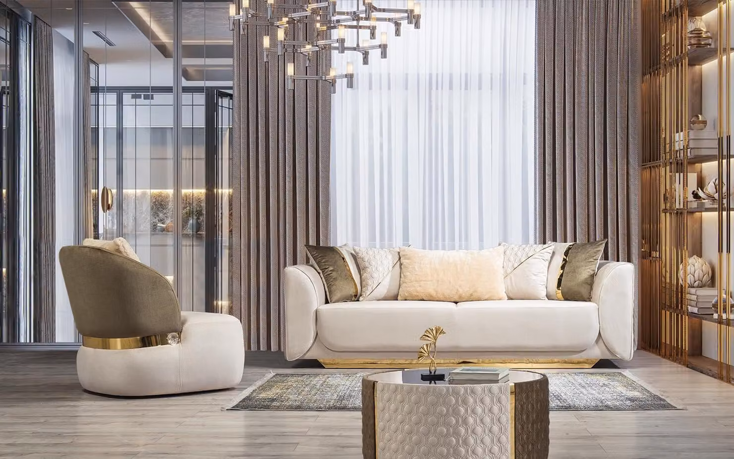 Wohnzimmer Garnitur Moderner Dreisitzer Sessel Couchtisch Luxus Sitz Set
