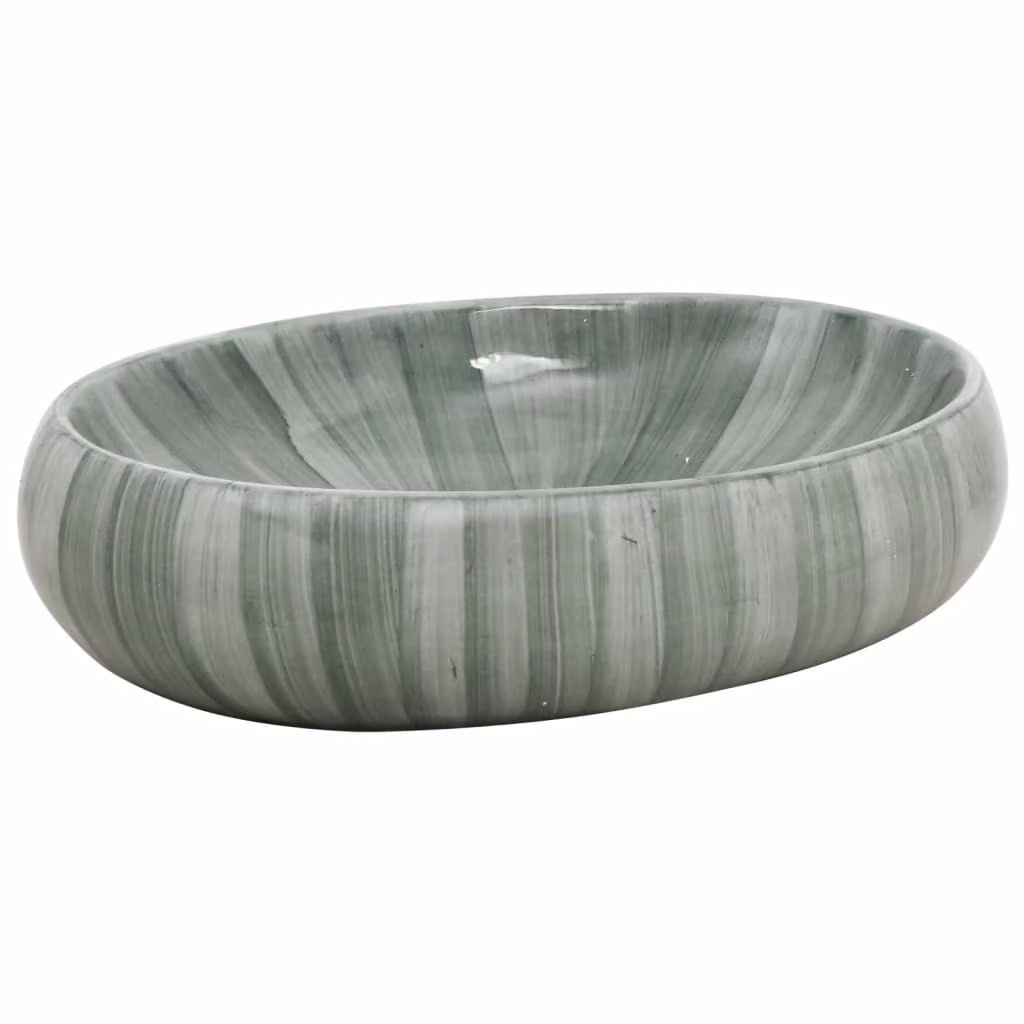 Lavabo da Appoggio Verde Ovale 59x40x15 cm Vetroceramica