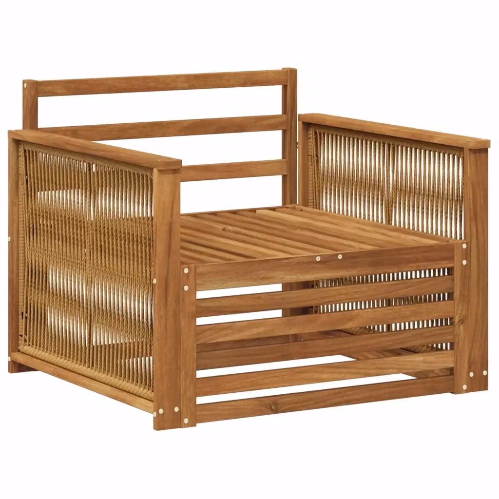 Divano centrale componibile per esterno in legno di acacia marrone DESIGN IN – 2