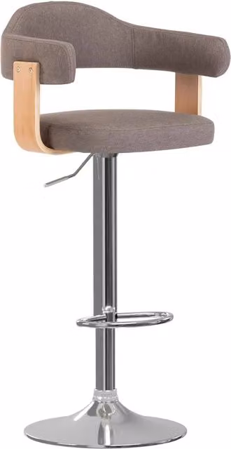 Set di 2 sgabelli da bar vidaXL moderni in tessuto grigio e legno noce con seduta girevole a 360 gradi