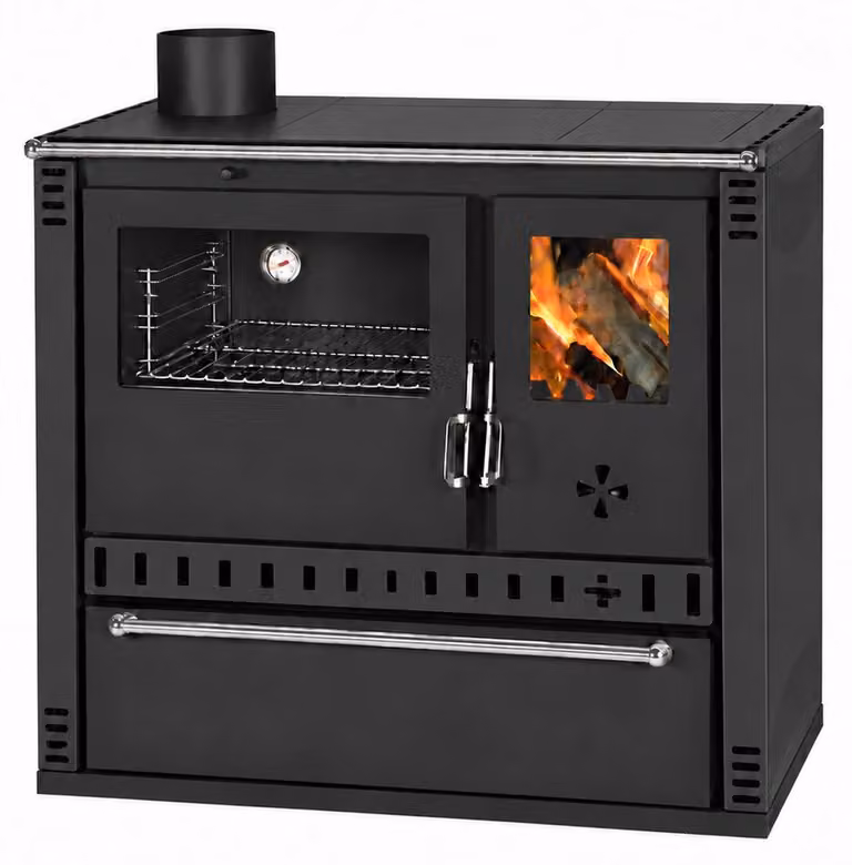 Cucina a legna PRITY GTD FS S DR 10,9 kW, Nero, forno sinistro