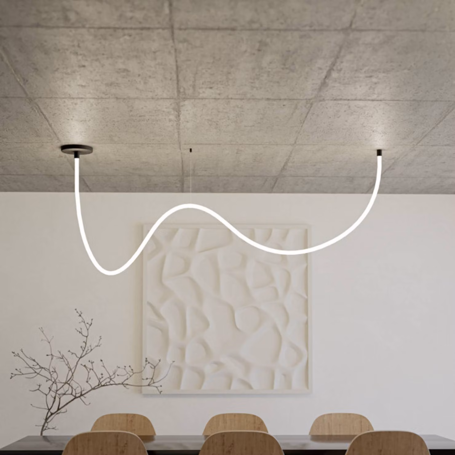 EGLO Tubo luminoso LED GLOW, lunghezza 300 cm, 3.000 K GLOW, Bianco / Opale, Soggiorno / Sala da pranzo, Plastica