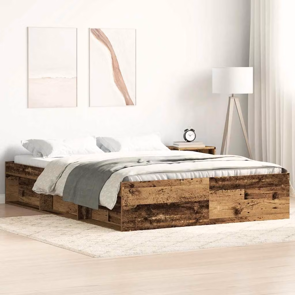 Giroletto vidaXL in legno di pino color marrone con doghe fisse, L/P/H: 200 x 120 x 35 cm