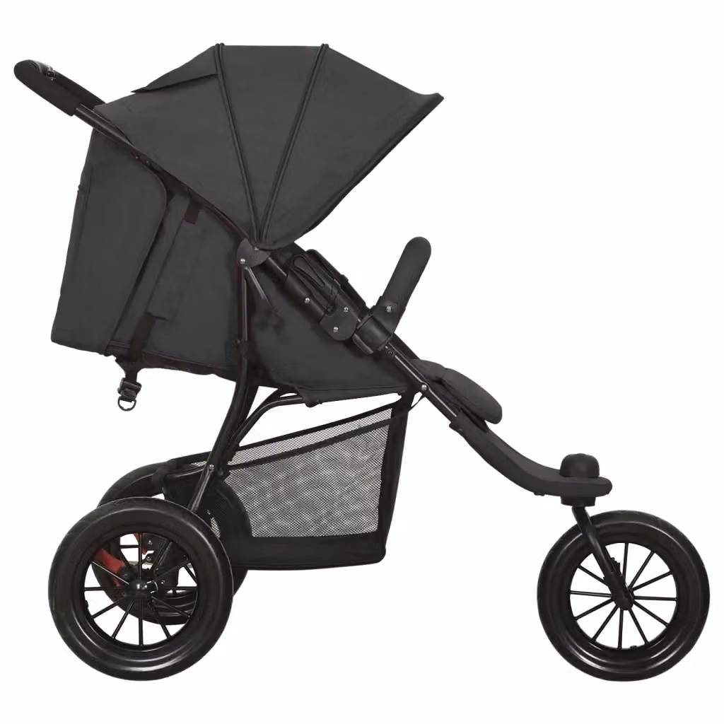 Passeggino Buggy vidaXL Antracite in Acciaio e Tessuto con Piegatura con una Mano L/P/H: 106 x 61 x 110 cm – 2