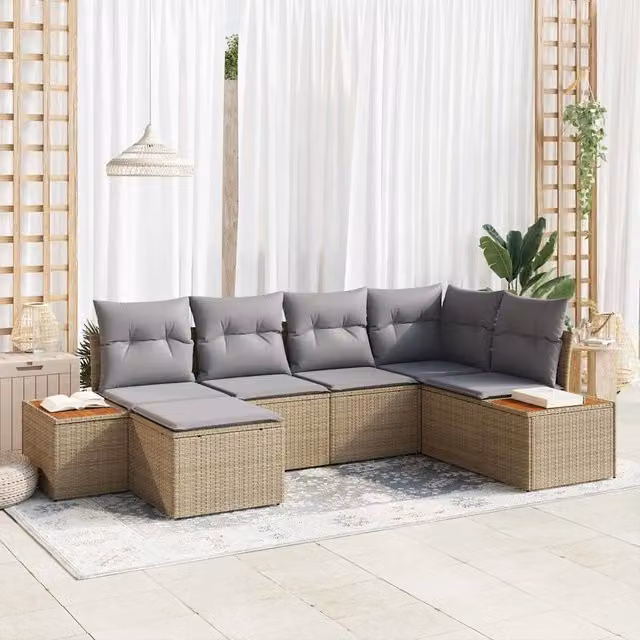 Set Divano da Giardino 7 pz 6-Numero di posti 3356790