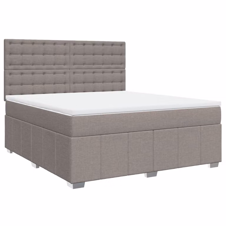 Giroletto a Molle con Materasso Tortora 180x200 cm in Tessuto