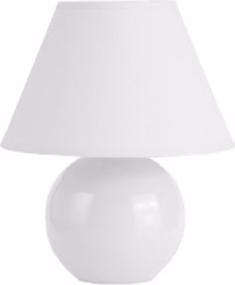 Lampada da tavolo Brilliant Primo Altezza 23 cm In Vetroceramica Con paralume in tessuto In bianco